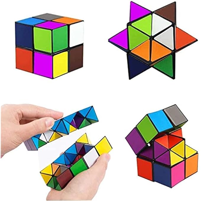 MAGIC STAR CUBE 2-IN-1, INFINITY CUBE & TRANSFORMING GEOMETRIC PUZZLE, 3D ASSEMBLY FIDGET TOY FOR STRESS RELIEF, ANXIETY, & FUN, PERFECT FOR KIDS & ADULTS - Image 2
